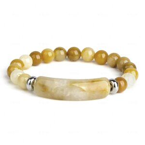 Men's Old Topaz Beaded Natural Stone Boho Reiki Healing Bracelets NEW